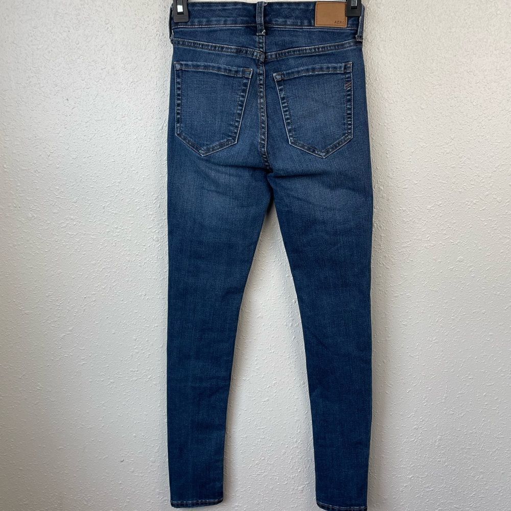 Aero Stretch High Rise Denim Jeans Size 00 Regular - Picture 4 of 6
